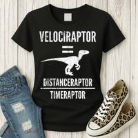 Funny Velociraptor Gift With Science Pun Dad Joke Physics Women's T-Shirt thumb 3