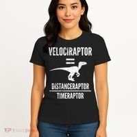Funny Velociraptor Gift With Science Pun Dad Joke Physics Women's T-Shirt thumb 4