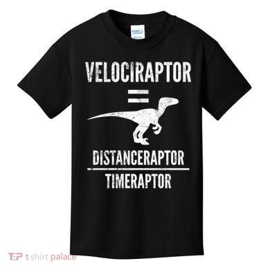 Funny Velociraptor Gift With Science Pun Dad Joke Physics Kids T-Shirt