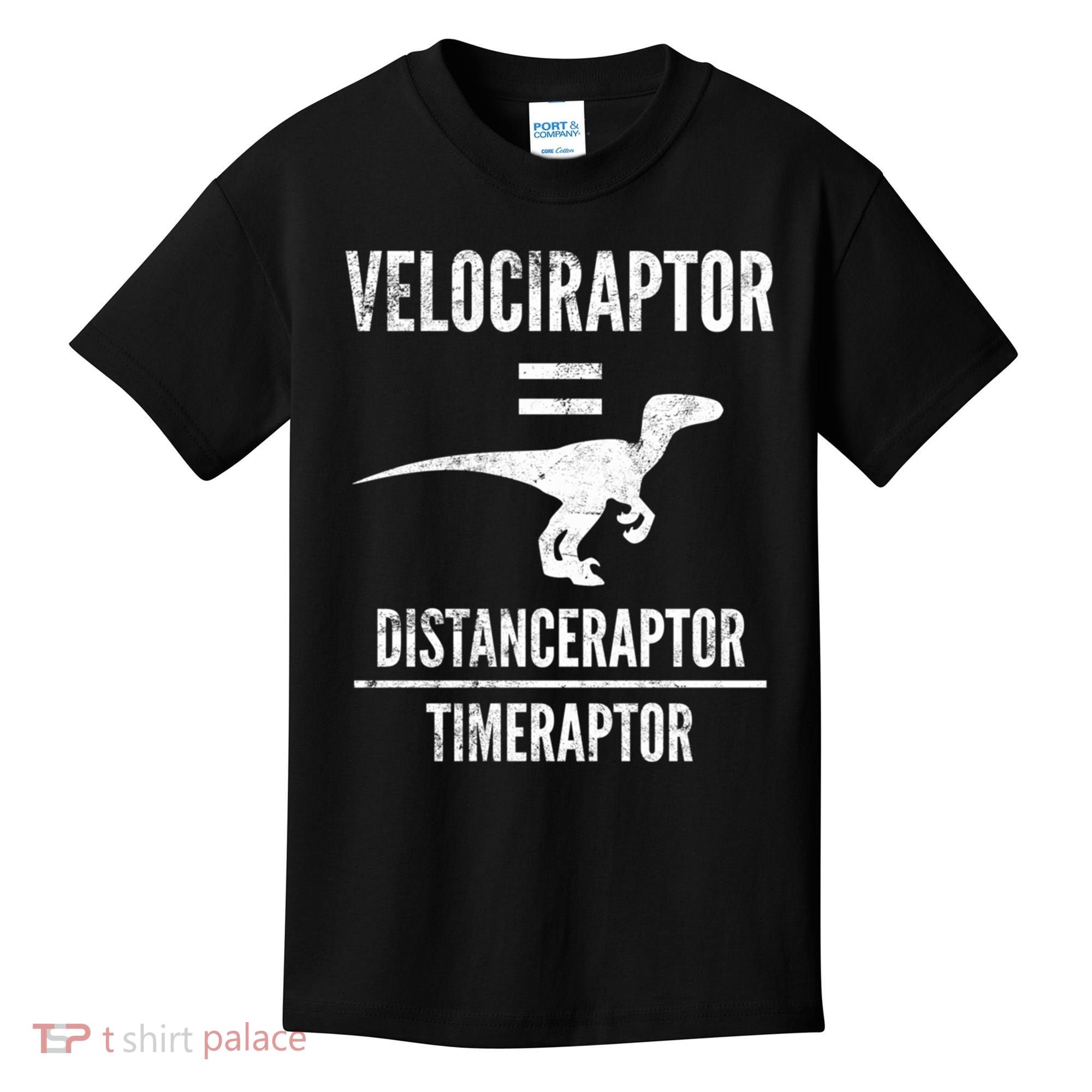 Funny Velociraptor Gift With Science Pun Dad Joke Physics Kids T-Shirt