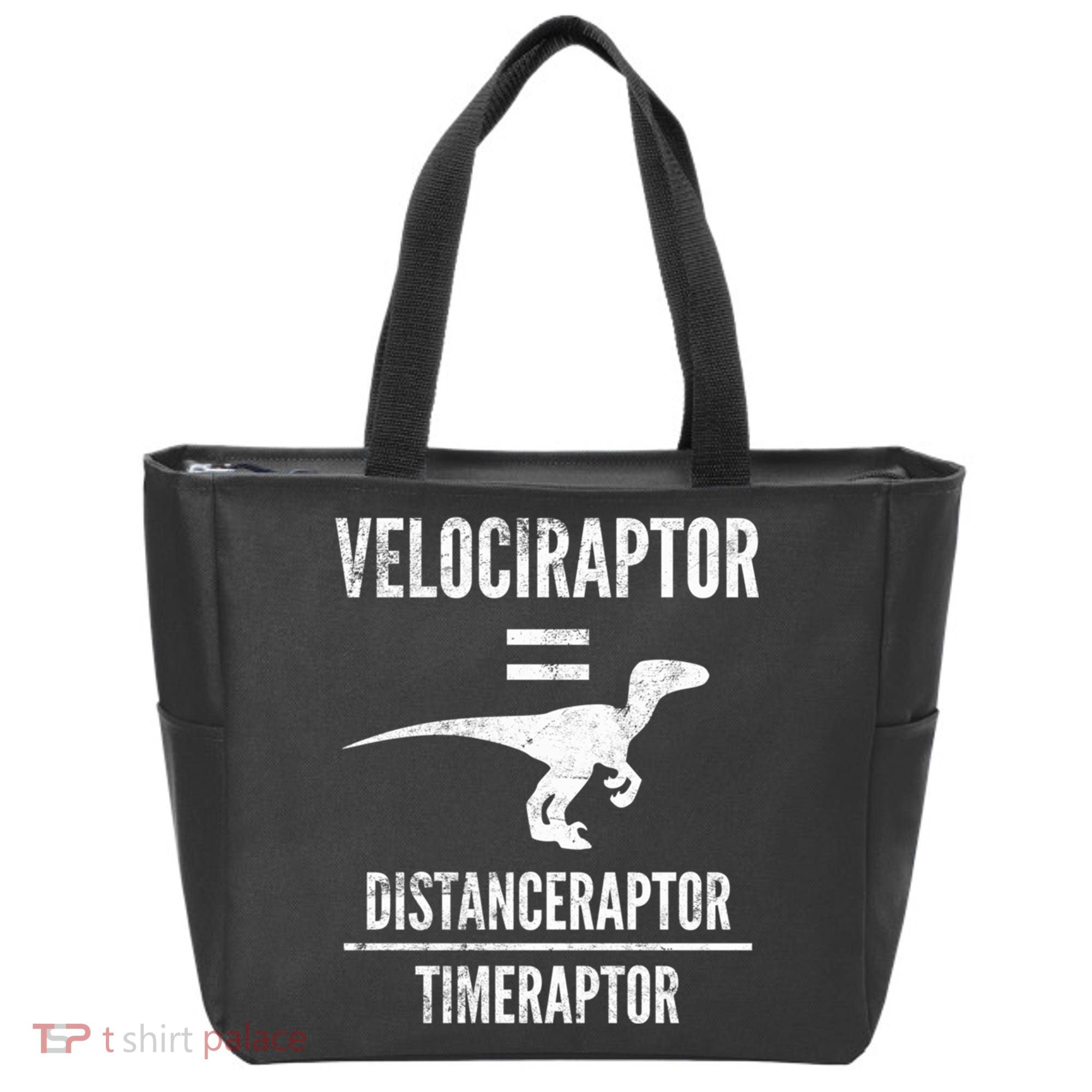 Funny Velociraptor Gift With Science Pun Dad Joke Physics Tote Bag