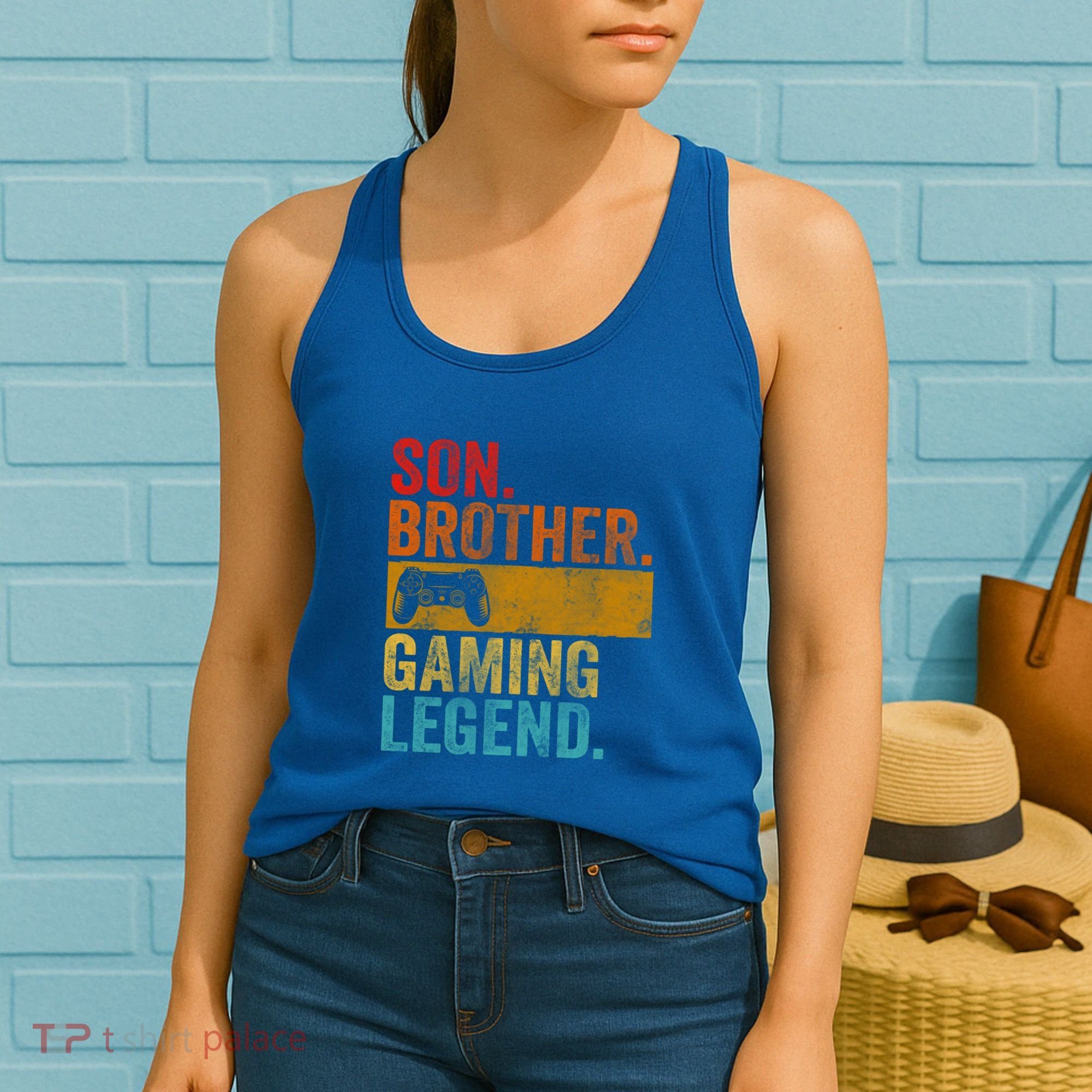 Funny Video Gamer Son Brother Gaming Legend Gift Women's Tank Top