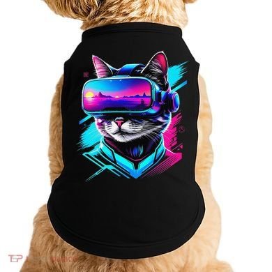 Funny Vr Gamer Cat In Vr Headset Virtual Reality Gaming Doggie Tank
