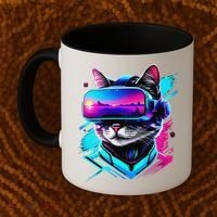 Funny Vr Gamer Cat In Vr Headset Virtual Reality Gaming Coffee Mug thumb 2