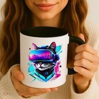 Funny Vr Gamer Cat In Vr Headset Virtual Reality Gaming Coffee Mug thumb 3