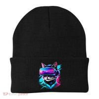 Funny Vr Gamer Cat In Vr Headset Virtual Reality Gaming Beanie thumb 0
