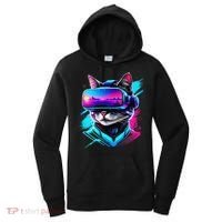 Funny Vr Gamer Cat In Vr Headset Virtual Reality Gaming Women's Hoodie thumb 0