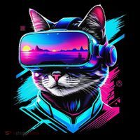 Funny Vr Gamer Cat In Vr Headset Virtual Reality Gaming Women's Hoodie thumb 2