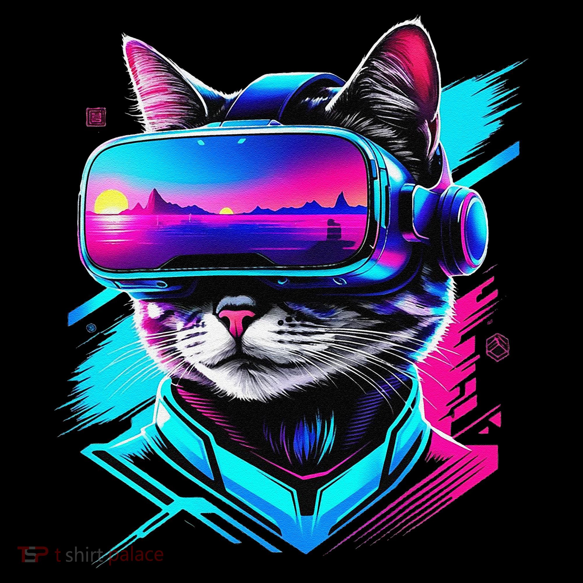 Funny Vr Gamer Cat In Vr Headset Virtual Reality Gaming Women's Hoodie