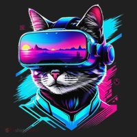 Funny Vr Gamer Cat In Vr Headset Virtual Reality Gaming Golf Towel thumb 3