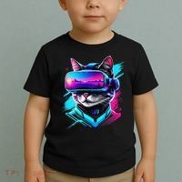 Funny Vr Gamer Cat In Vr Headset Virtual Reality Gaming Toddler T-Shirt thumb 2