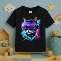 Funny Vr Gamer Cat In Vr Headset Virtual Reality Gaming Toddler T-Shirt thumb 3