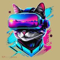 Funny Vr Gamer Cat In Vr Headset Virtual Reality Gaming Long Sleeve Shirt thumb 2