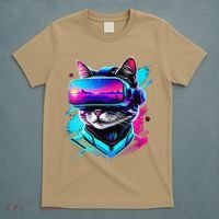 Funny Vr Gamer Cat In Vr Headset Virtual Reality Gaming T-Shirt thumb 5