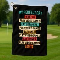 Funny Video Gaming Golf Towel thumb 1