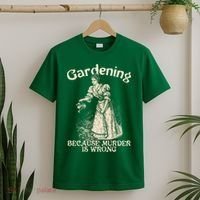 Funny Vintage Gardening Because Murder Is Wrong Gardening Plant Lover T-Shirt thumb 2