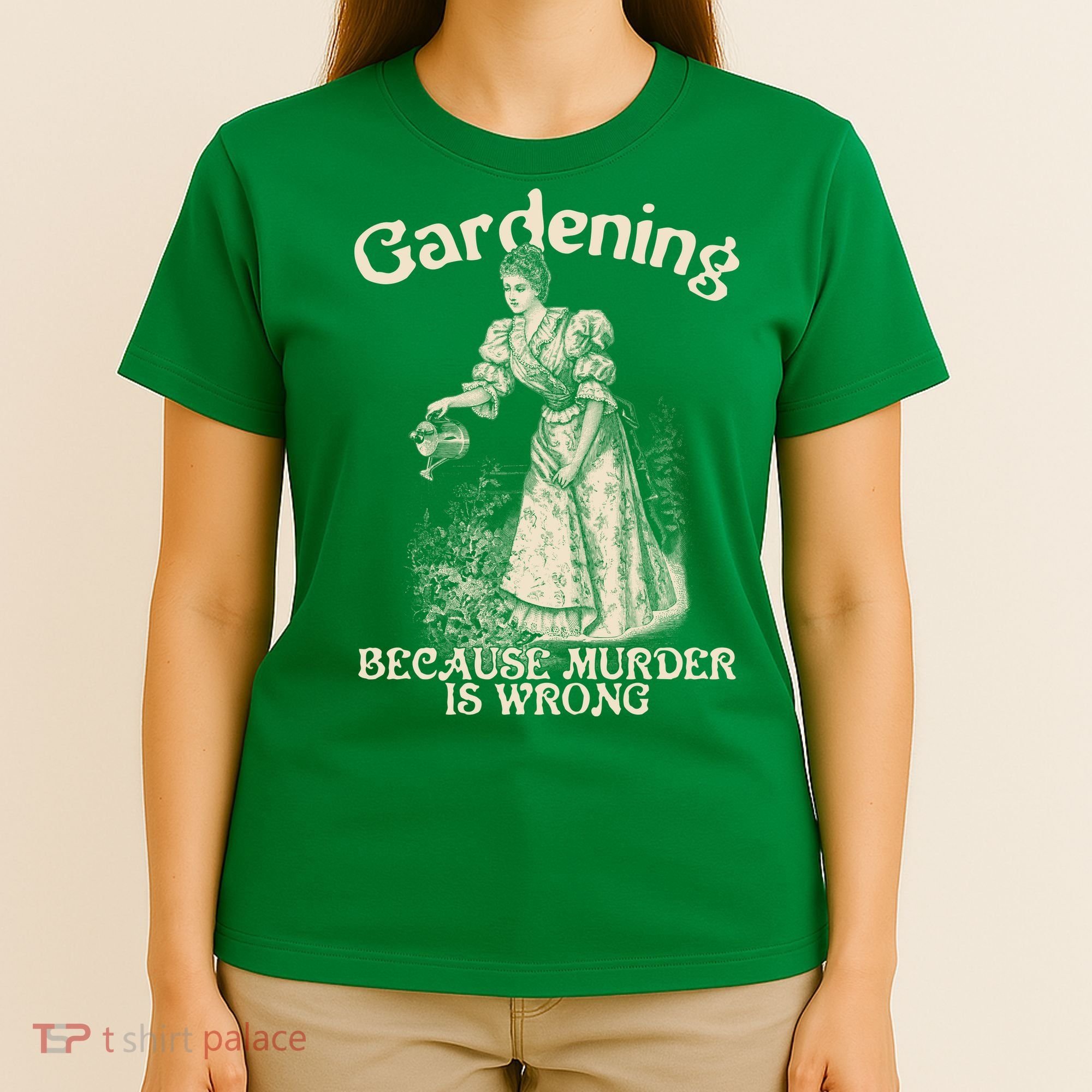 Funny Vintage Gardening Because Murder Is Wrong Gardening Plant Lover T-Shirt