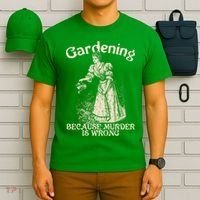 Funny Vintage Gardening Because Murder Is Wrong Gardening Plant Lover T-Shirt thumb 6