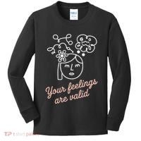 Feelings Valid Health Inspirational Quote Kids Long Sleeve Shirt thumb 0