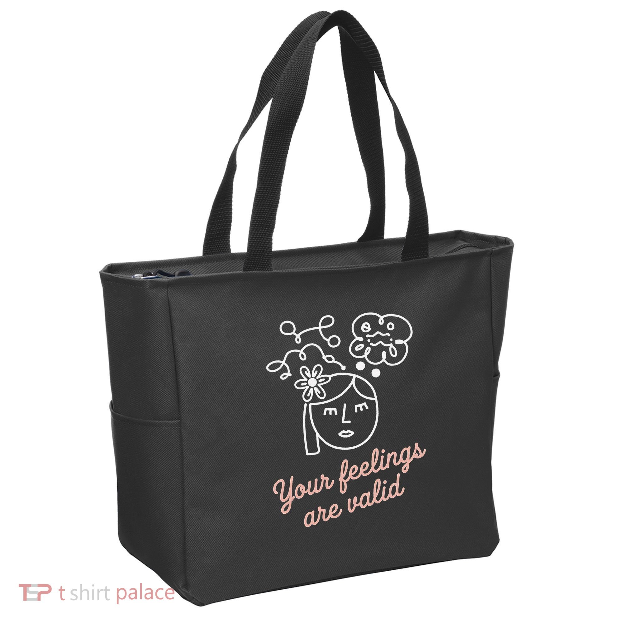 Feelings Valid Health Inspirational Quote Tote Bag