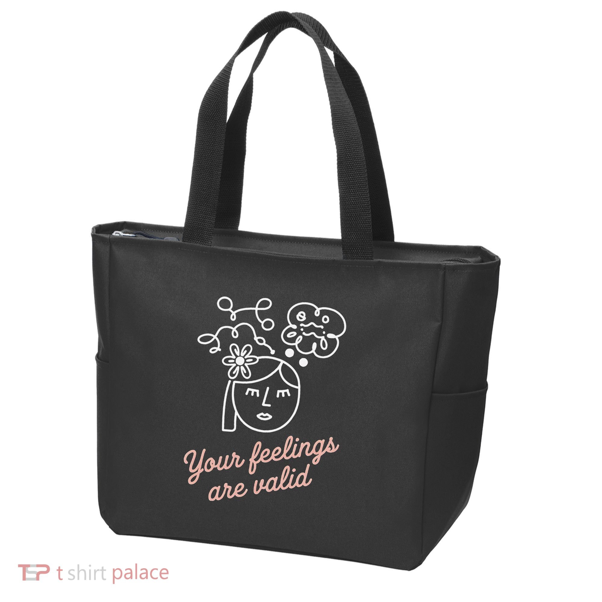 Feelings Valid Health Inspirational Quote Tote Bag