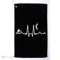 Funny Volleyball Heartbeat Volleyball Gift Golf Towel thumb 0