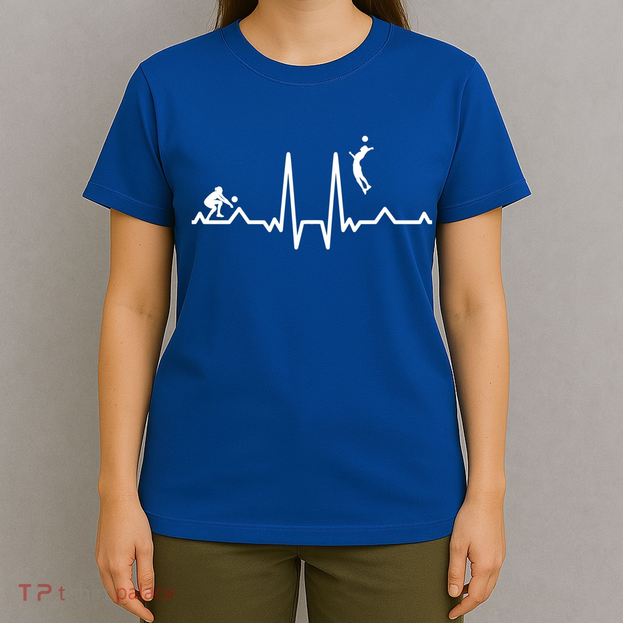 Funny Volleyball Heartbeat Volleyball Gift T-Shirt