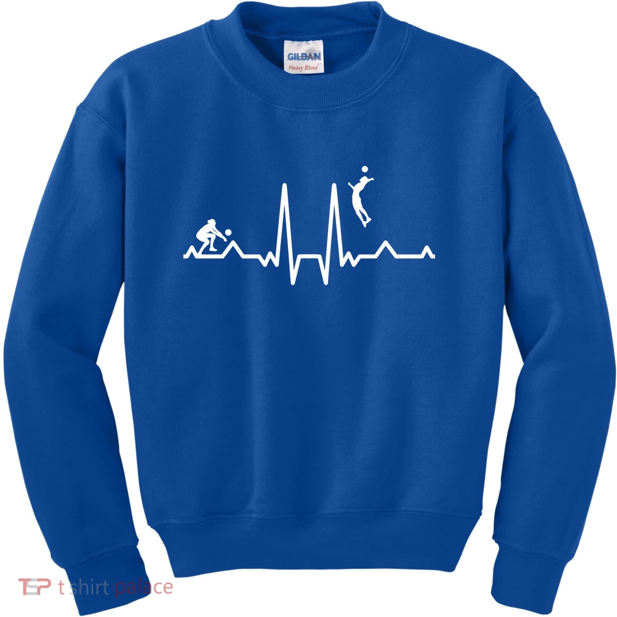 Funny Volleyball Heartbeat Volleyball Gift Kids Sweatshirt