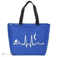Funny Volleyball Heartbeat Volleyball Gift Tote Bag thumb 0