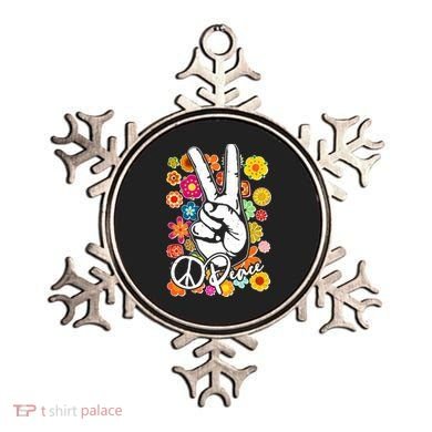 Funny Vintage Hippie Peace Symbols Ornament