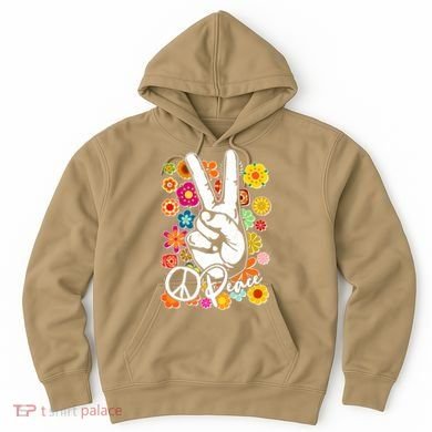 Funny Vintage Hippie Peace Symbols Hoodie