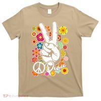 Funny Vintage Hippie Peace Symbols T-Shirt thumb 0