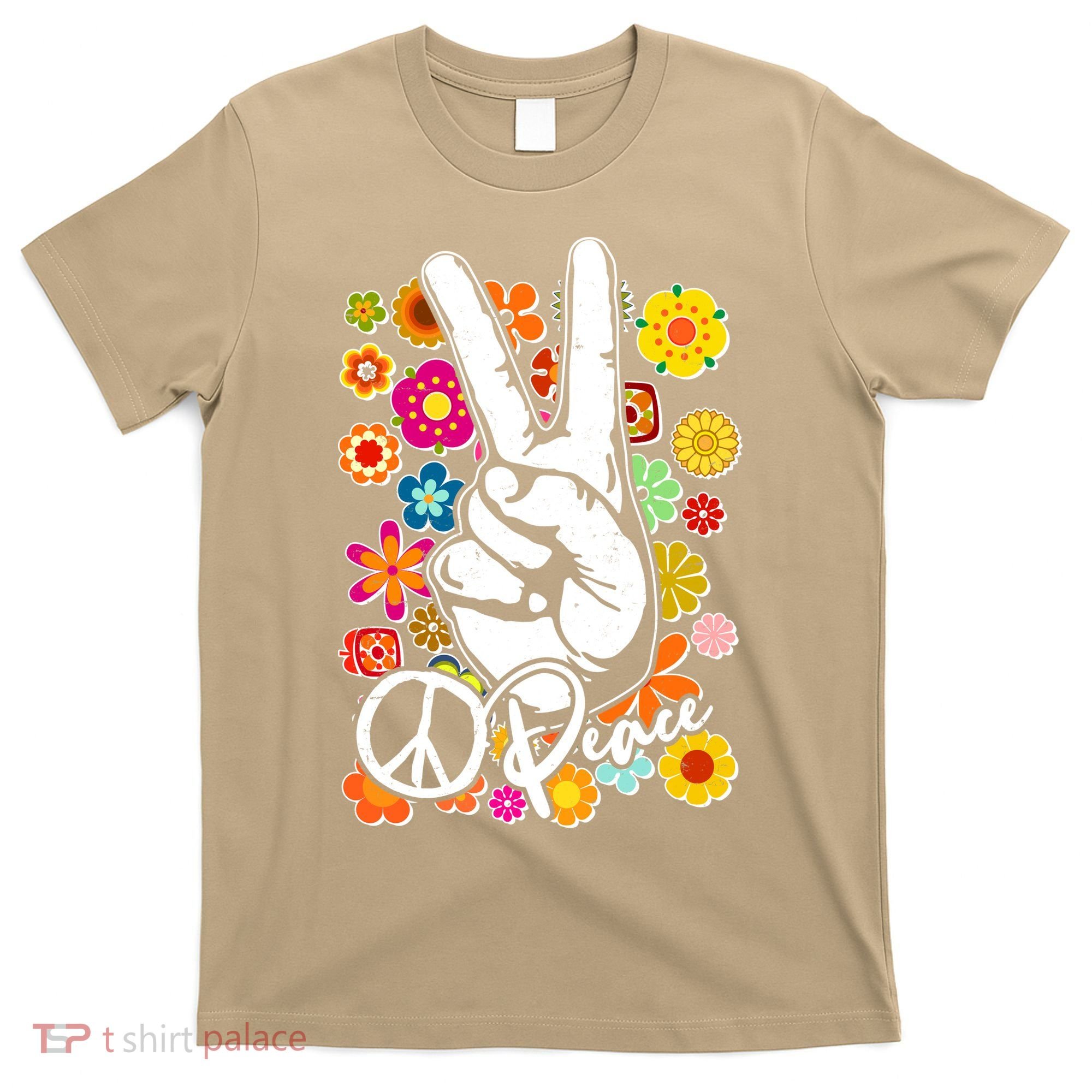 Funny Vintage Hippie Peace Symbols T-Shirt