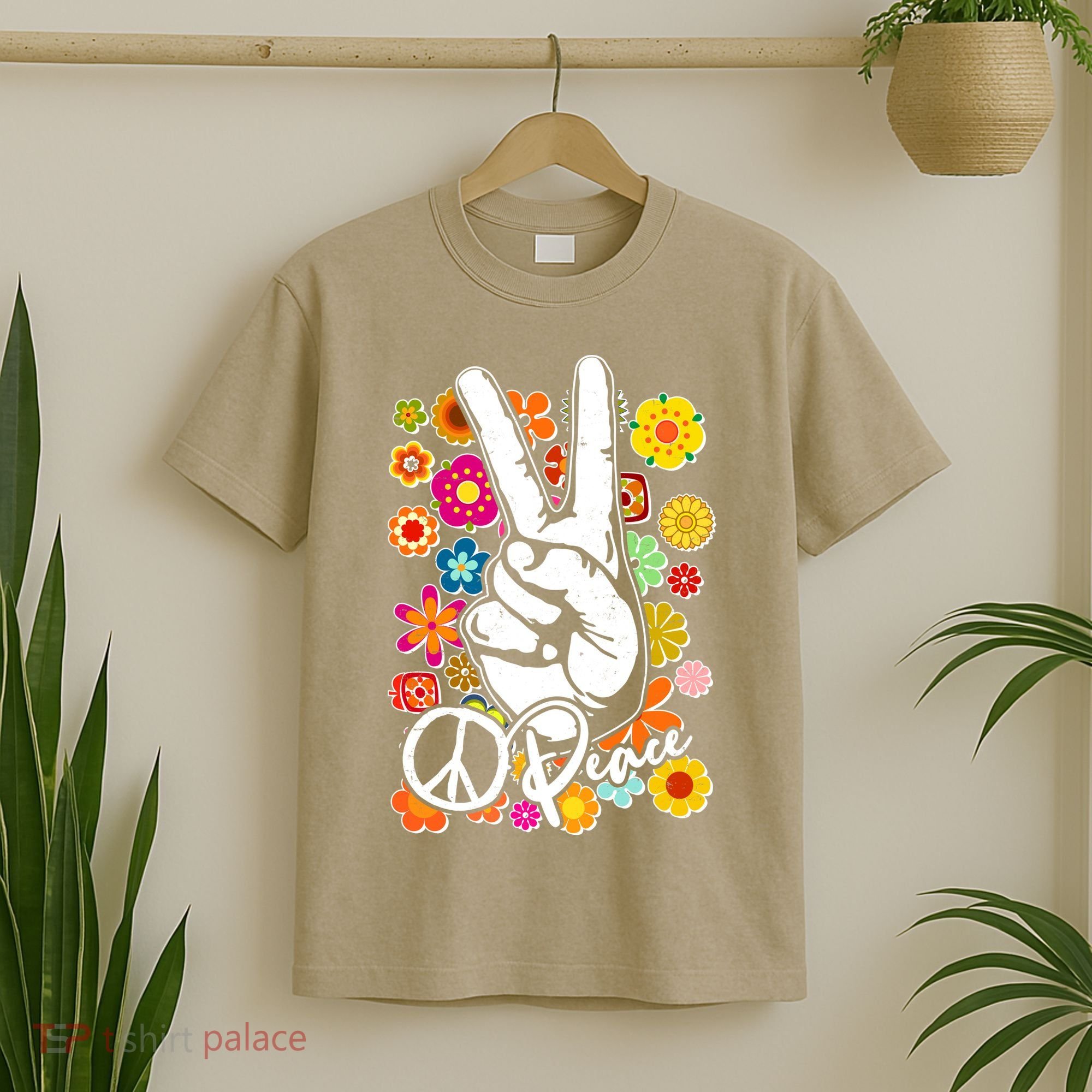 Funny Vintage Hippie Peace Symbols T-Shirt