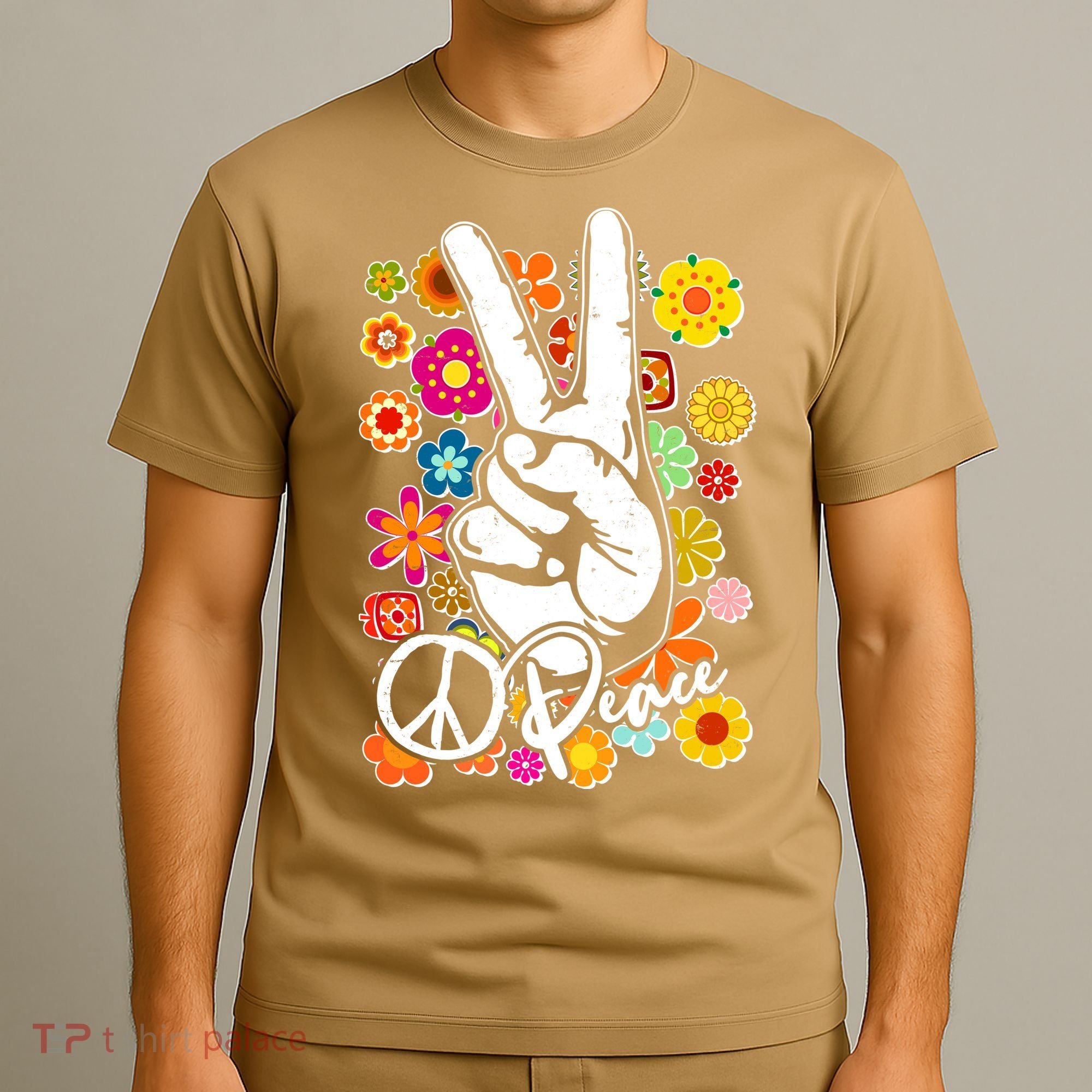 Funny Vintage Hippie Peace Symbols T-Shirt