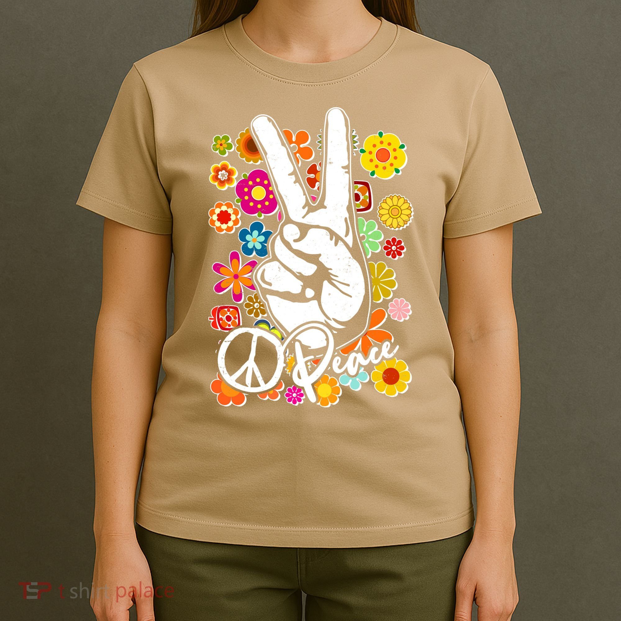 Funny Vintage Hippie Peace Symbols T-Shirt