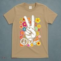 Funny Vintage Hippie Peace Symbols T-Shirt thumb 5
