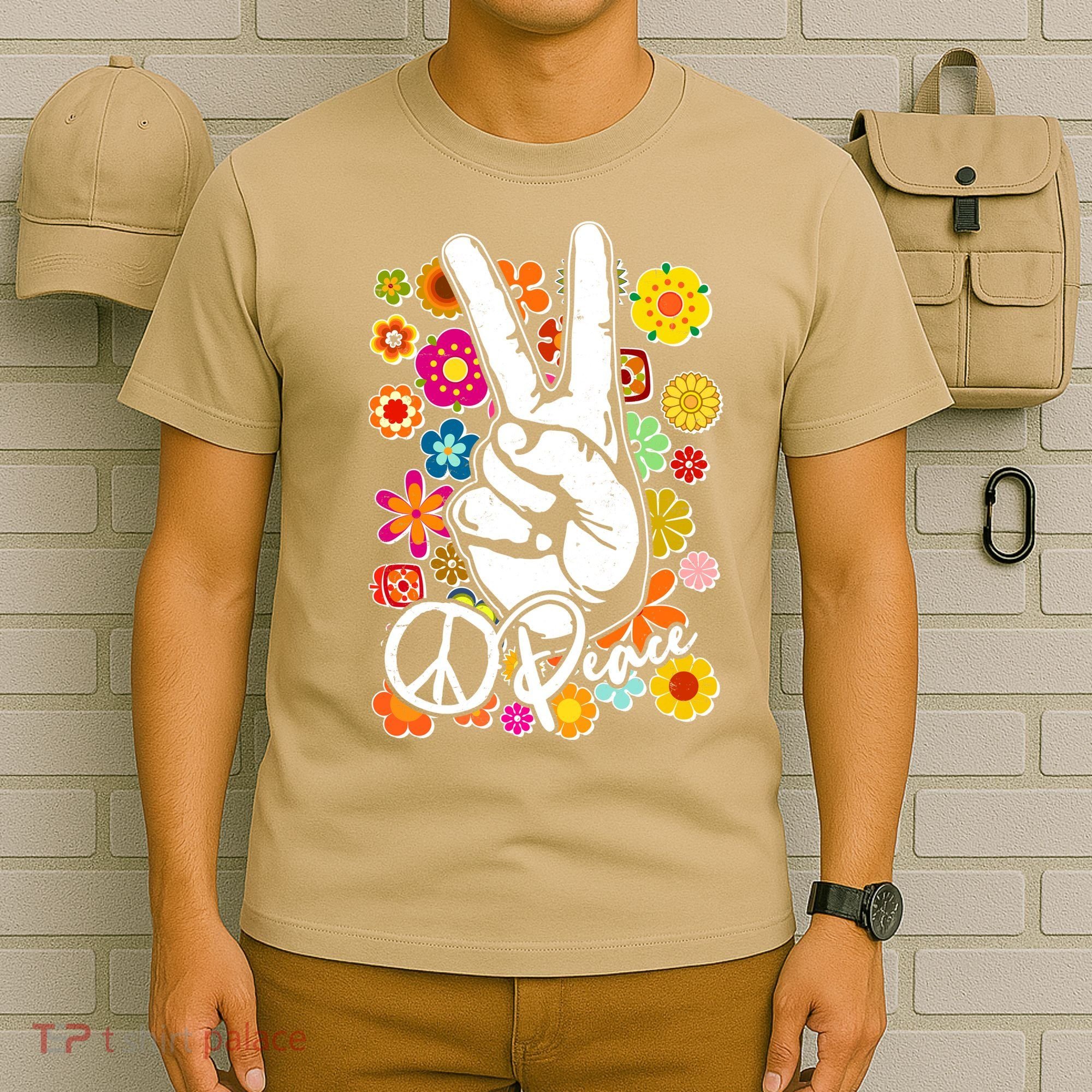 Funny Vintage Hippie Peace Symbols T-Shirt