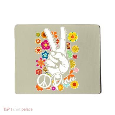 Funny Vintage Hippie Peace Symbols Mousepad