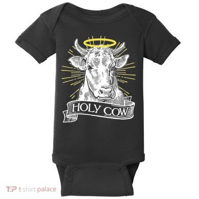 Funny Vintage Holy Cow Baby Bodysuit