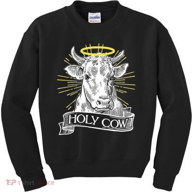 Funny Vintage Holy Cow Kids Sweatshirt