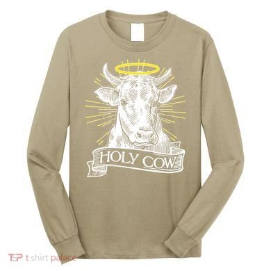 Funny Vintage Holy Cow Long Sleeve Shirt