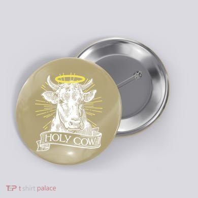 Funny Vintage Holy Cow Button