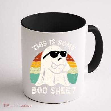 Funny Vintage Halloween Boo Ghost This Is Some Boo Sheet Gift Coffee Mug back