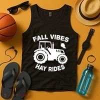Fall Vibes Hay Rides Season Tank Top thumb 4