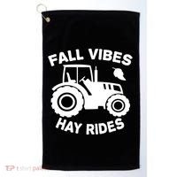 Fall Vibes Hay Rides Season Golf Towel thumb 0