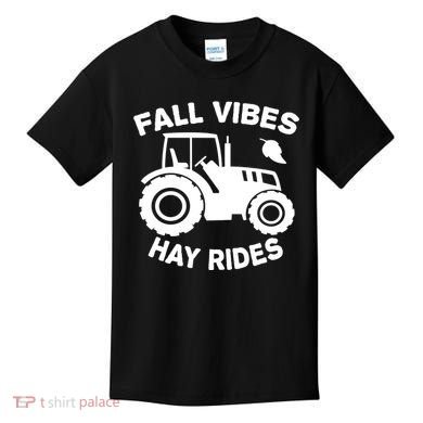 Fall Vibes Hay Rides Season Kids T-Shirt