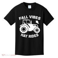 Fall Vibes Hay Rides Season Kids T-Shirt thumb 0