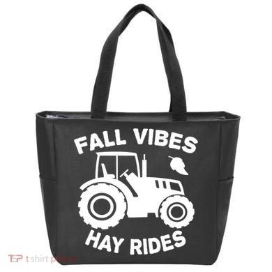 Fall Vibes Hay Rides Season Tote Bag