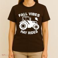 Fall Vibes Hay Rides Season T-Shirt thumb 4